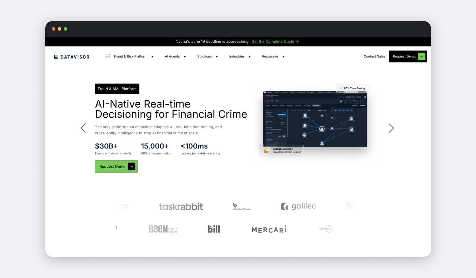 DataVisor website page design
