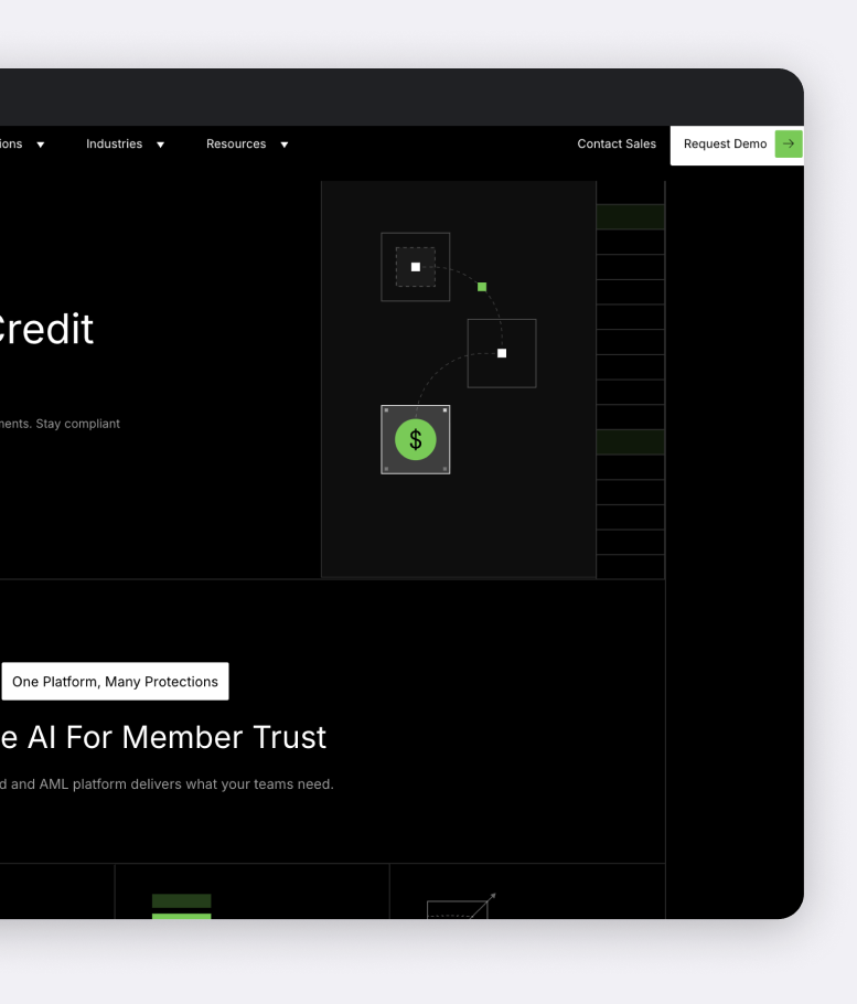 DataVisor website mobile mockup